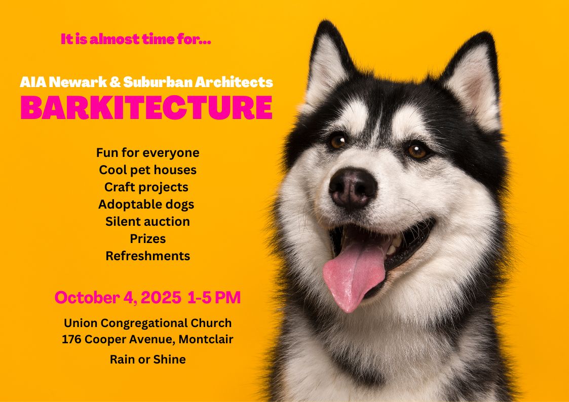 One-of-a-kind pet houses created in an architecture competition will be displayed and auctioned off at a fun, dog-friendly, family event on October 4, 2025, on the beautiful lawn and in the multi-purpose room of Union Congregational Church in Upper Montclair, NJ.